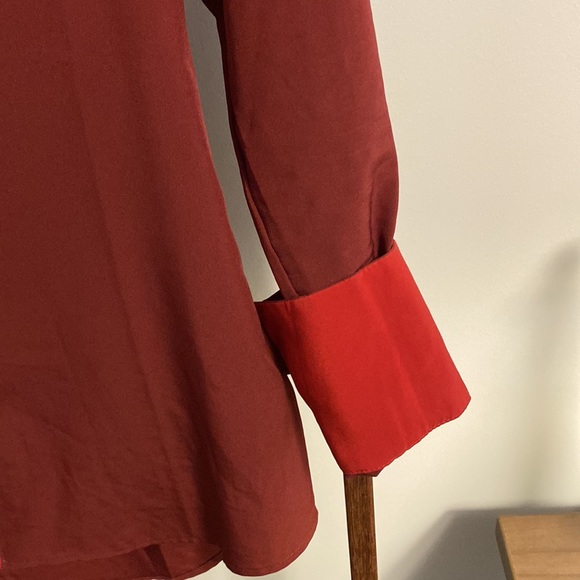 RW&CO 2 tone button down blouse sz s - Picture 4 of 8